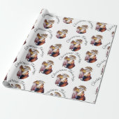 Customizable Vintage Nativity Cadeaupapier (Uitgerold)
