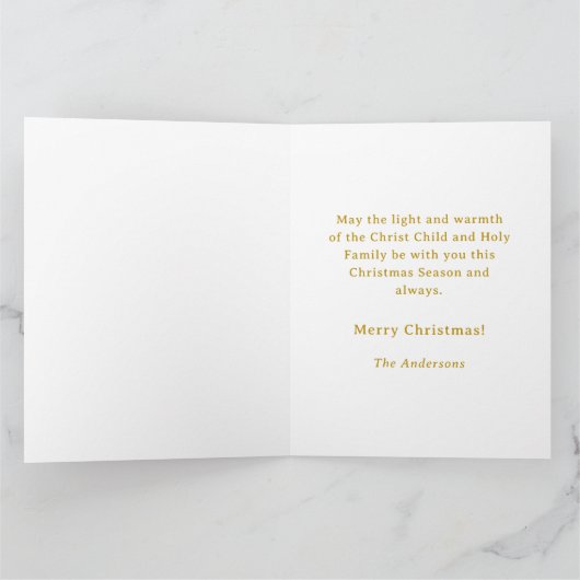 Customizable Vintage Nativity Christmas Kaart (Binnen)