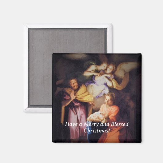 Customizable Vintage Nativity Christmas  Magneet