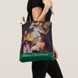 Customizable Vintage Nativity Christmas Tote Bag
