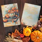 Customizable Vintage Style Thanksgiving Greeting Feestdagenkaart