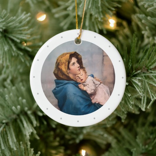 Customizable Virgin Mary Christmas Keramisch Ornament (Boom)