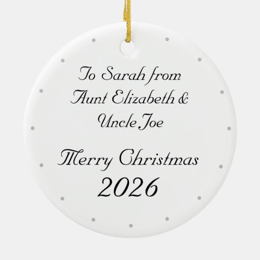 Customizable Virgin Mary Christmas Keramisch Ornament (Achterkant)