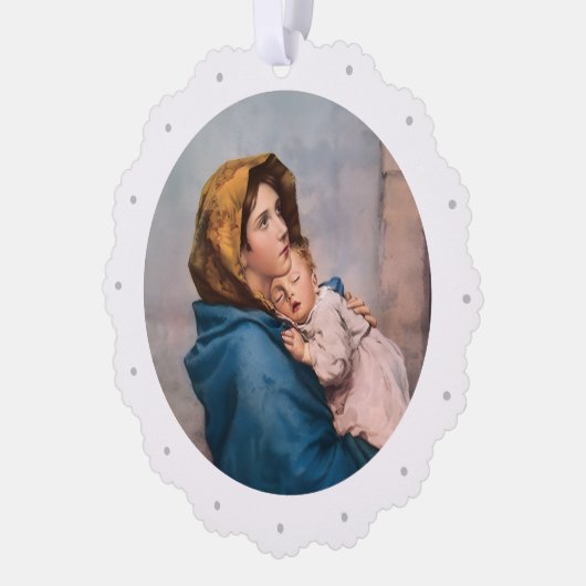 Customizable Virgin Mary Paper Ornament Card Kaart (Links)
