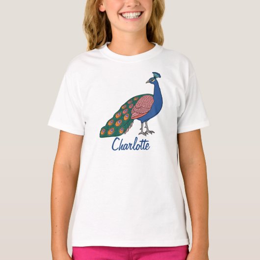 customizable Vivid Humble Peacock T-shirt (Voorkant)