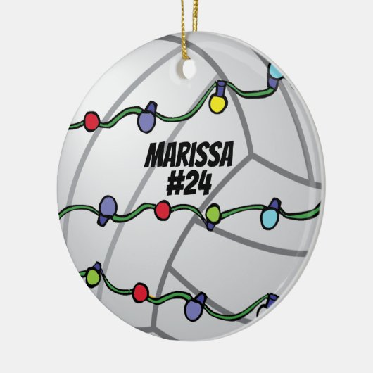Customizable Volley Ball with Holiday Lights  Keramisch Ornament (Links)