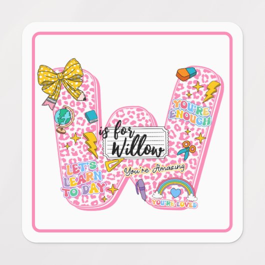 Customizable “W is for” Alphabet Art – Inspiration Labels (Design 2)