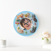 Customizable Wall Clock for Kids with Funny Cats Grote Klok (Huis)