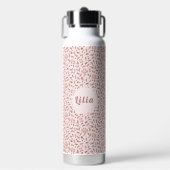 Customizable Water Bottle, Pink Floral Design Waterfles (Voorkant)