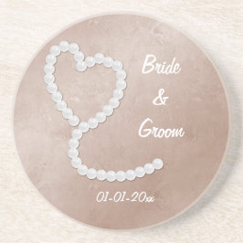 Customizable Wedding Coaster Zandsteen Onderzetter