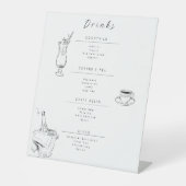 Customizable Wedding Drinks Menu Sign Reclamebord Met Voetstuk (Voorkant)