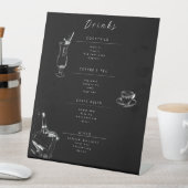 Customizable Wedding Drinks Menu Sign Reclamebord Met Voetstuk (Insitu)