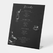 Customizable Wedding Drinks Menu Sign Reclamebord Met Voetstuk (Voorkant)