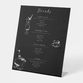 Customizable Wedding Drinks Menu Sign Reclamebord Met Voetstuk