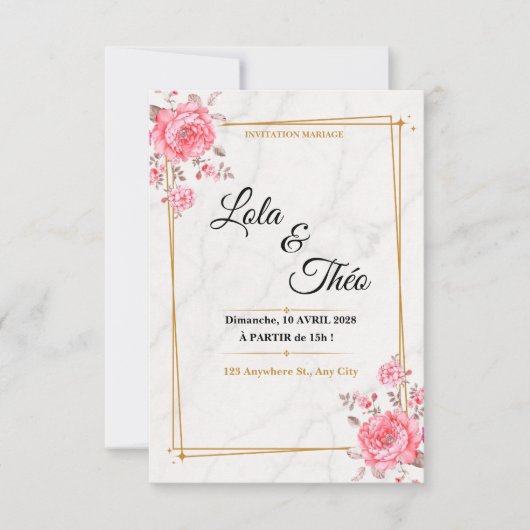Customizable wedding invitation Template Bedankkaart (Voorkant)