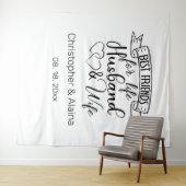 Customizable Wedding Quote Backdrop Wandkleed (In Situ (horizontaal))
