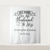 Customizable Wedding Quote Backdrop Wandkleed (Voorkant)