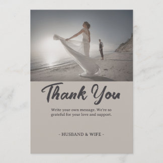 Customizable Wedding Soft Neutral Coastal Bedankkaart
