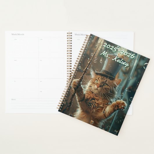Customizable Whiskers Magical Cat Calendar Planner (Display)