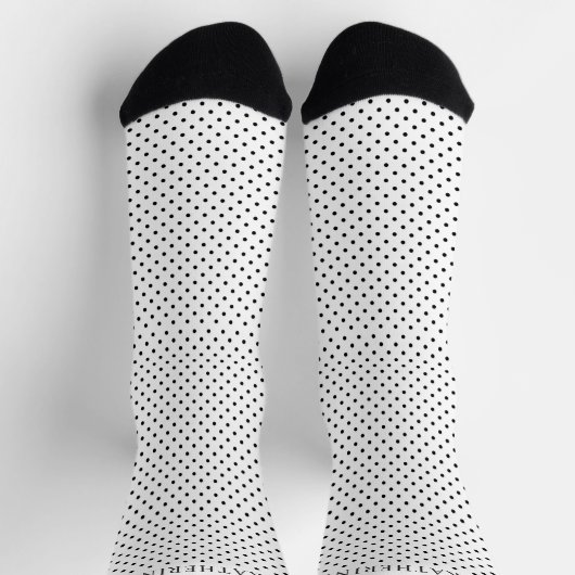 Customizable White and Black Polka Dot Design Sokken (Top)