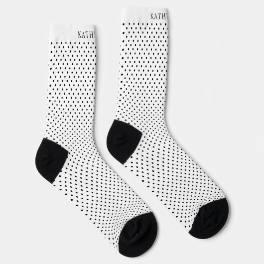 Customizable White and Black Polka Dot Design Sokken (Rechts)