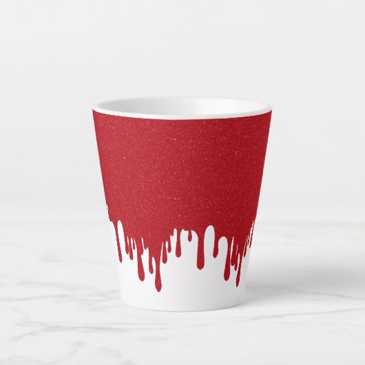 Customizable White Drip Tomato Red Latte Mug Latte Mok (Voorkant)