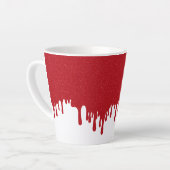 Customizable White Drip Tomato Red Latte Mug Mok (Linkerhoek)