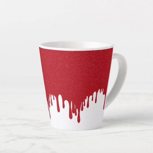 Customizable White Drip Tomato Red Latte Mug Mok (Rechterhoek)