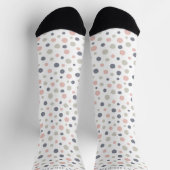 Customizable White Pink Green Pastel Polka Dot Sokken (Top)