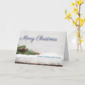Customizable Winter Snow Christmas Card Holiday Kaart (Gele Bloem)