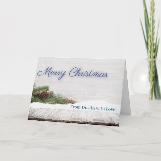 Customizable Winter Snow Christmas Card Holiday Kaart (Voorkant)