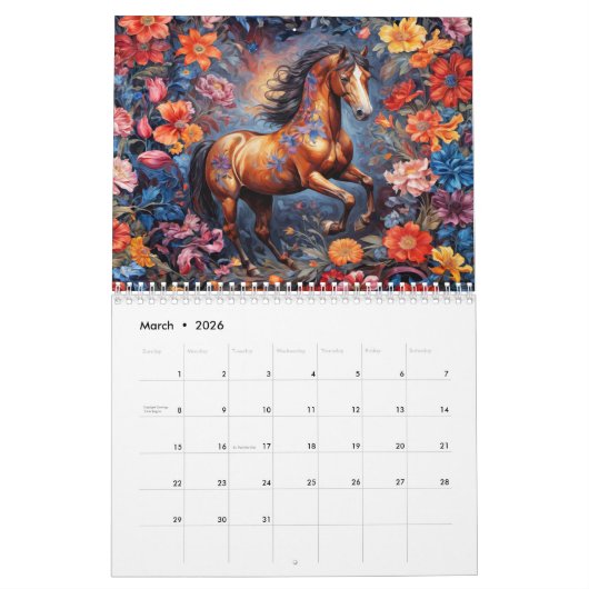 Customizable Wonderful Animals World Calendar 2026 Kalender (Mar 2026)