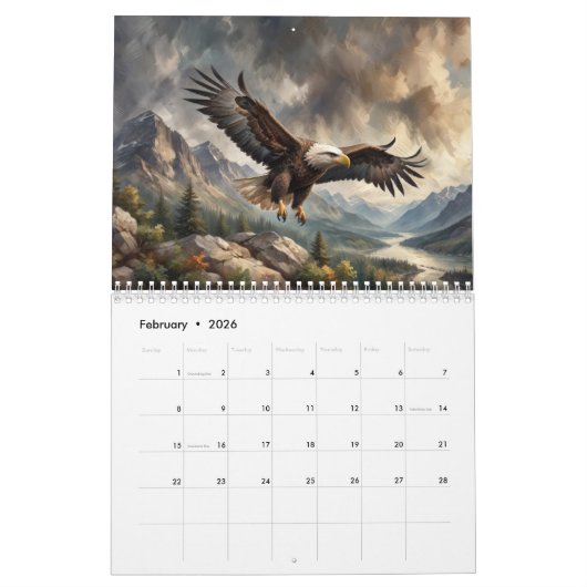 Customizable Wonderful Animals World Calendar 2026 Kalender (Feb 2026)