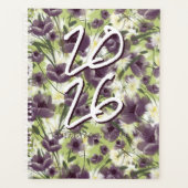 Customizable Year 2025 Purple Poppies Planner (Voorkant)