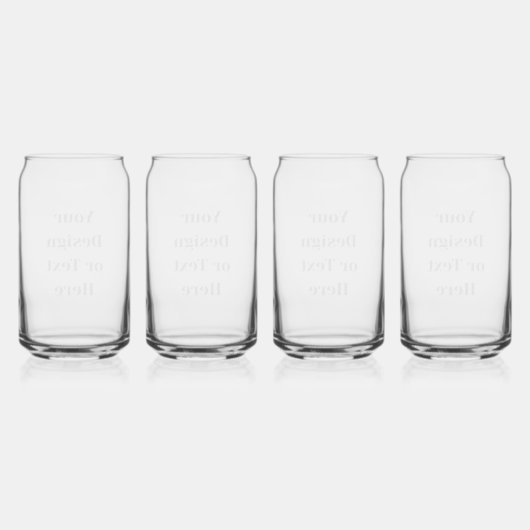 Customizable Your Design or Text Here Personalized Blikvorm Glas (Achterkant)