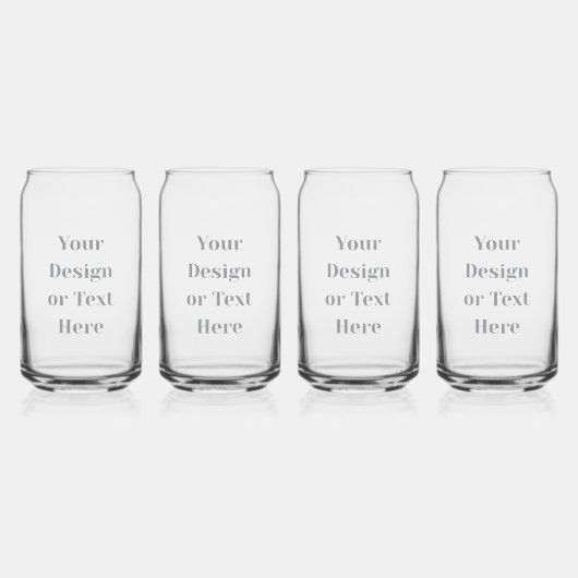 Customizable Your Design or Text Here Personalized Blikvorm Glas (Voorkant)
