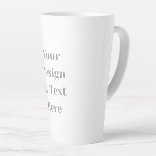 Customizable Your Design or Text Here Personalized Latte Mok (Rechterhoek)