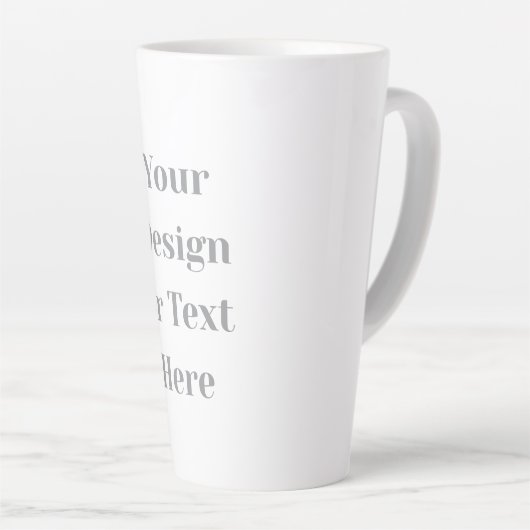 Customizable Your Design or Text Here Personalized Latte Mok (Rechterhoek)