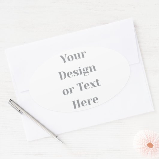 Customizable Your Design or Text Here Personalized Ovale Sticker (Envelop)