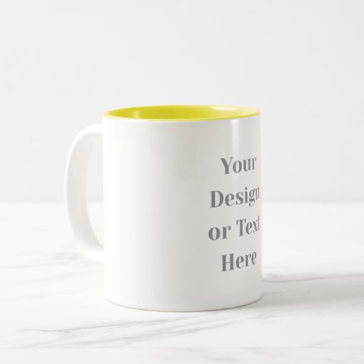 Customizable Your Design or Text Here Personalized Tweekleurige Koffiemok (Voorkant links)