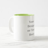 Customizable Your Design or Text Here Personalized Tweekleurige Koffiemok (Voorkant links)