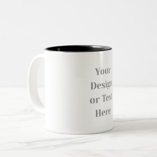 Customizable Your Design or Text Here Personalized Tweekleurige Koffiemok (Voorkant links)