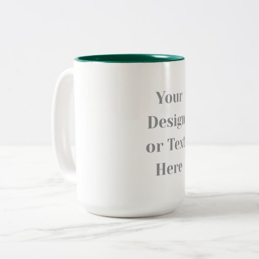 Customizable Your Design or Text Here Personalized Tweekleurige Koffiemok (Voorkant links)
