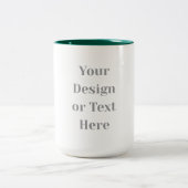 Customizable Your Design or Text Here Personalized Tweekleurige Koffiemok (Center)