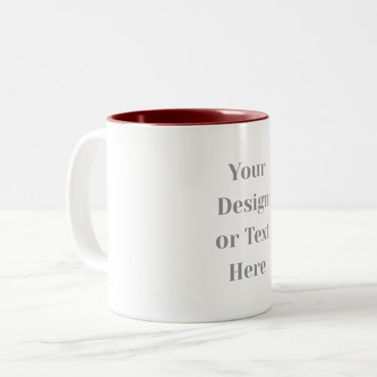 Customizable Your Design or Text Here Personalized Tweekleurige Koffiemok (Voorkant links)
