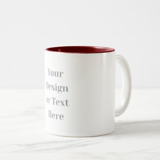 Customizable Your Design or Text Here Personalized Tweekleurige Koffiemok (Voorkant rechts)