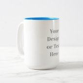 Customizable Your Design or Text Here Personalized Tweekleurige Koffiemok (Voorkant links)