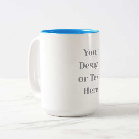 Customizable Your Design or Text Here Personalized Tweekleurige Koffiemok (Voorkant links)