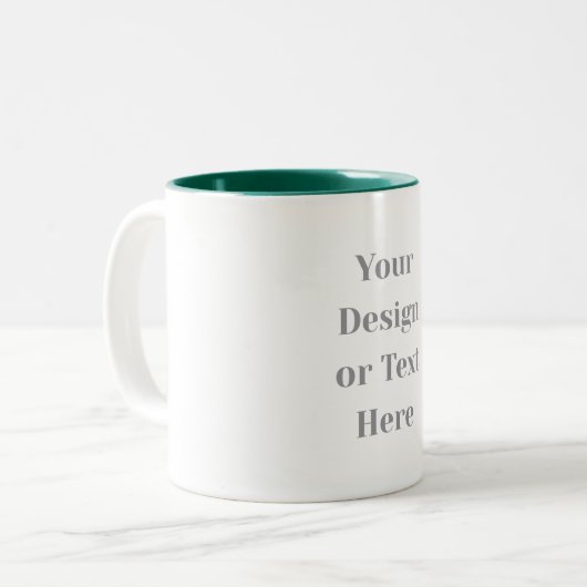 Customizable Your Design or Text Here Personalized Tweekleurige Koffiemok (Voorkant links)