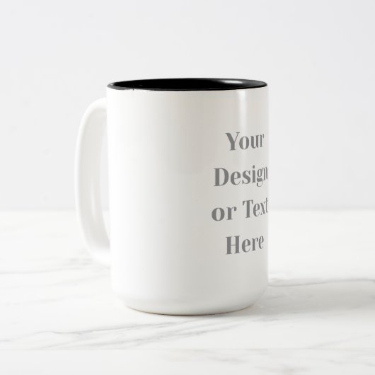 Customizable Your Design or Text Here Personalized Tweekleurige Koffiemok (Voorkant links)
